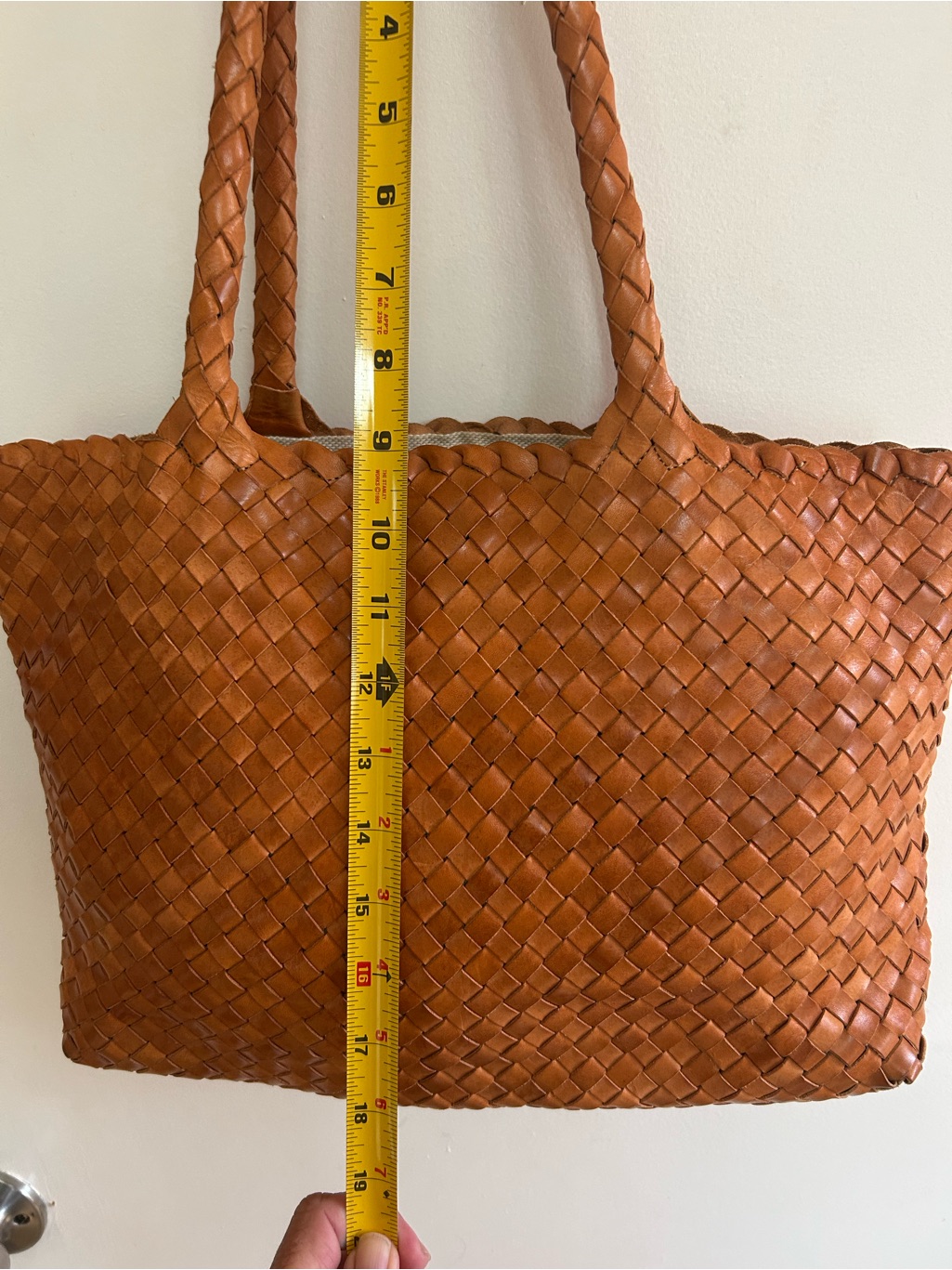 Milaner Mini Elena Woven Handbag In Vachetta Premium Leather. — image 7 of 8